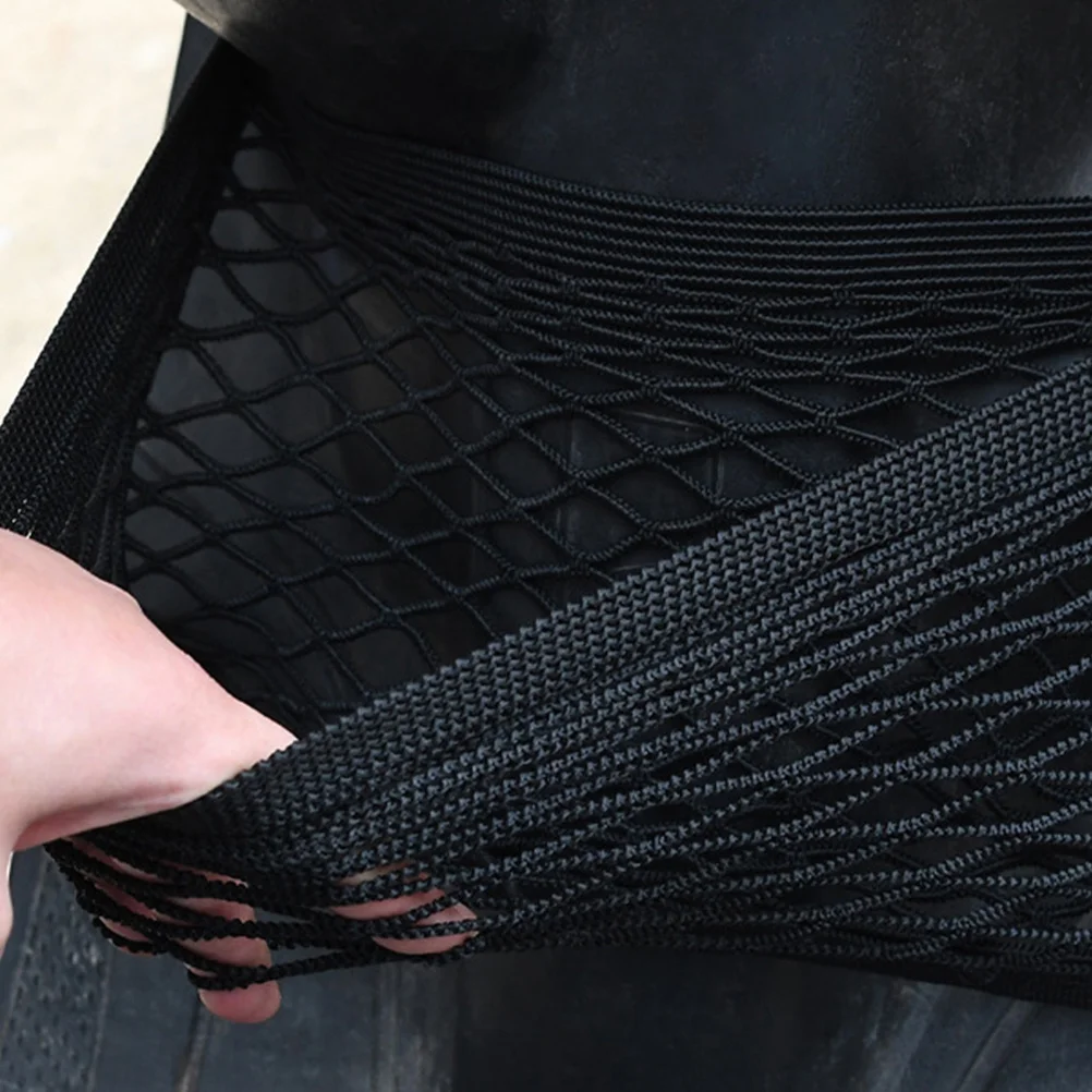 

1Set Nylon Elastic Cargo Net Electromobile Front Storage Dual Layer Breathable Mesh Organizer Electric Bike Front Net Bag