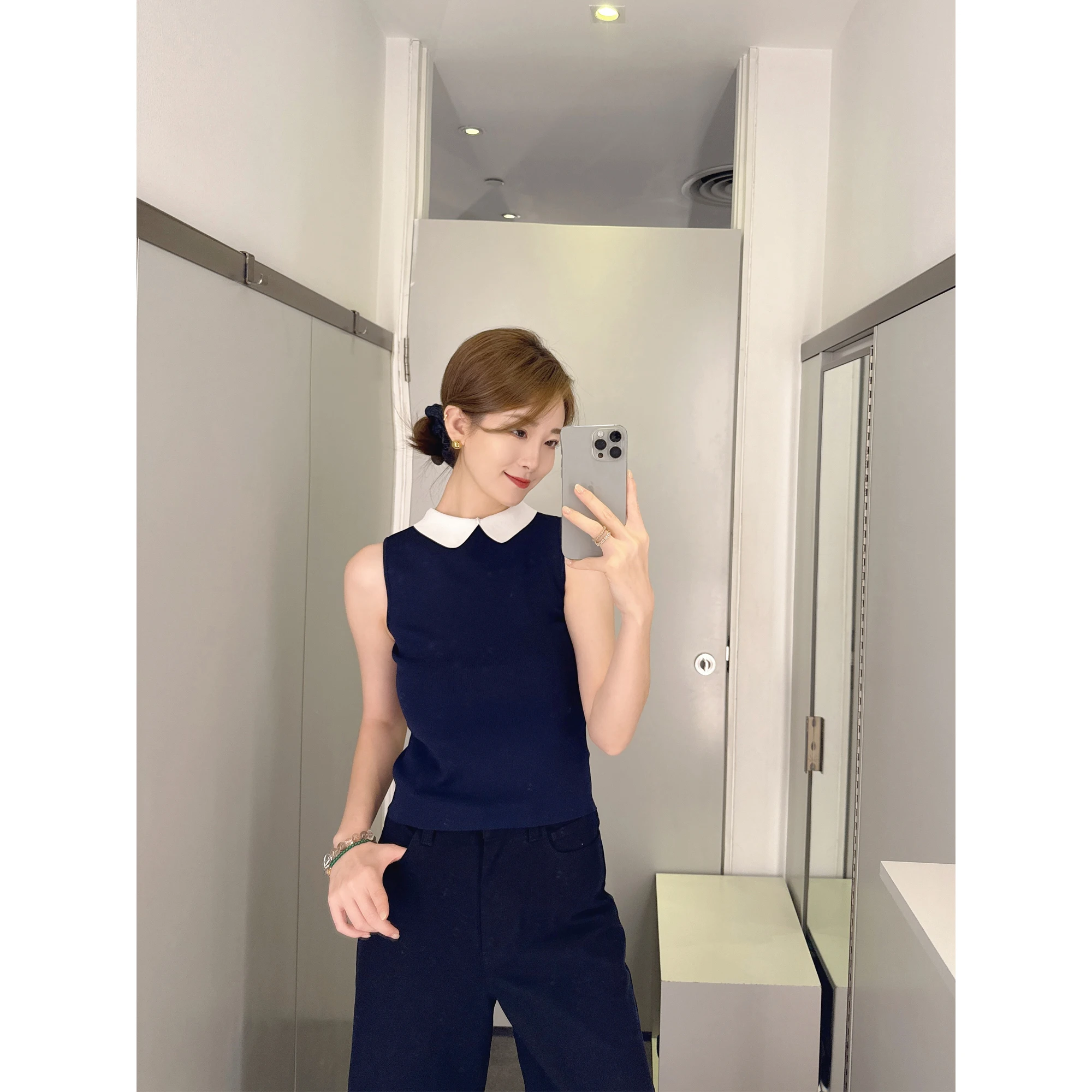 

Elegant Knit Top 2025 Autumn New In Women Office Outfit Frency Style Vest Old Money Style Viscose Business Casual T-shirt