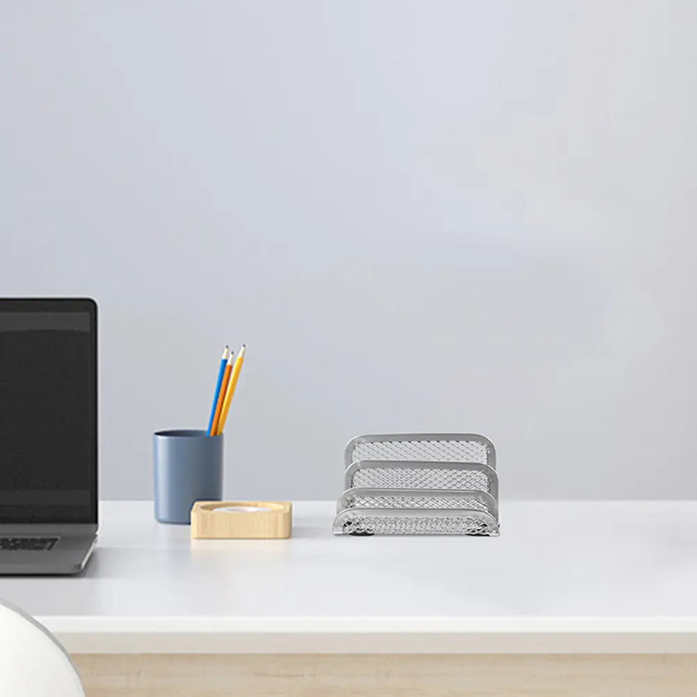 

2Pcs Metal File Holder Desktop Book Rack Modern Space Saving Magazine Organizer for Office Home Dormitory Neat Desk Storage