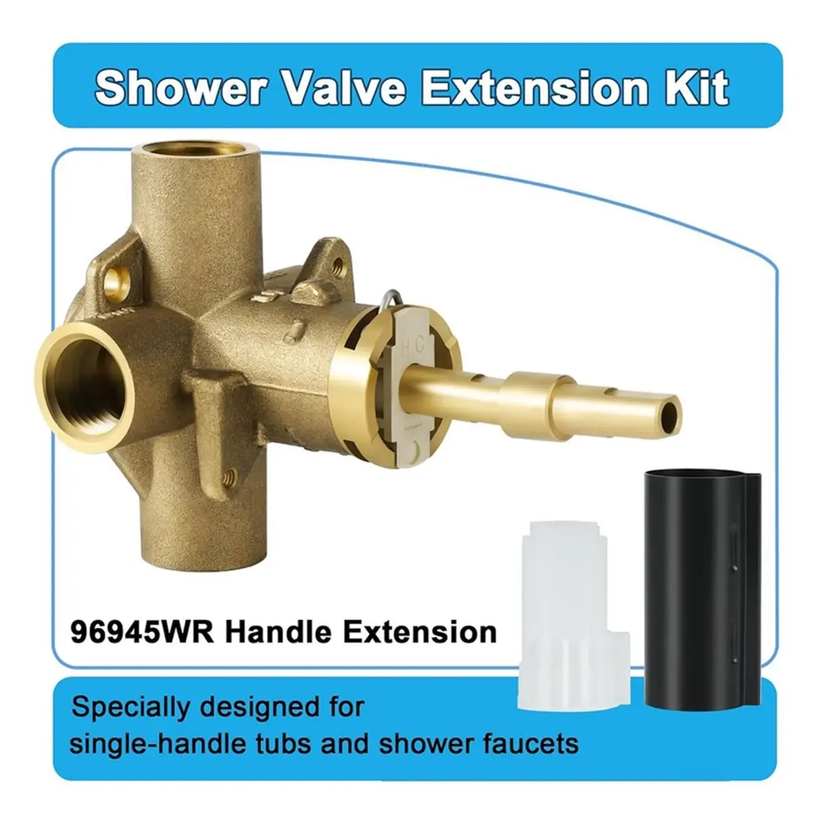 FUA@ Bathroom 96945WR Handle Extension Kit Replacement for Posi-Temp Single Handle Tub & Shower for Moen 1222 Cartridge