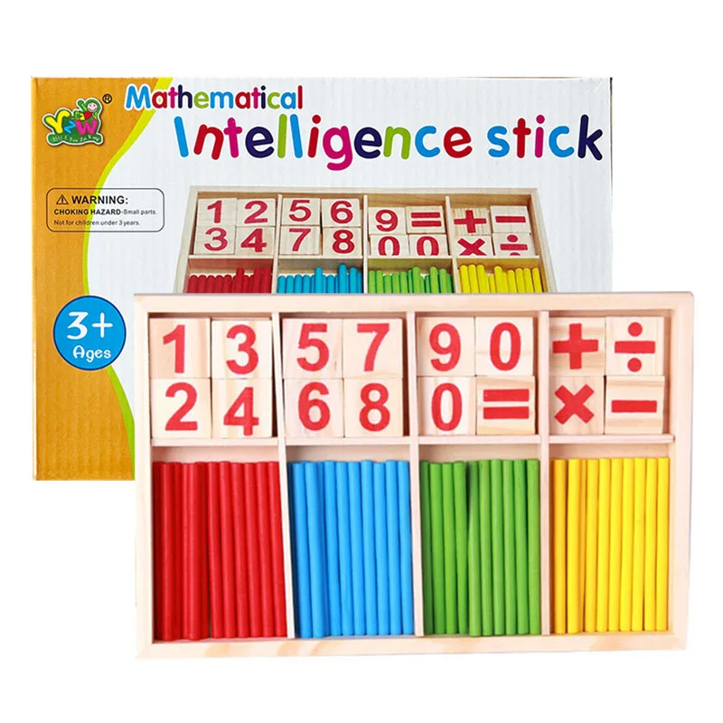 Kids Wooden Math Toys for Children Montessori Educational Learning Number Counting Sticks Mathematics Teaching Aids Games
