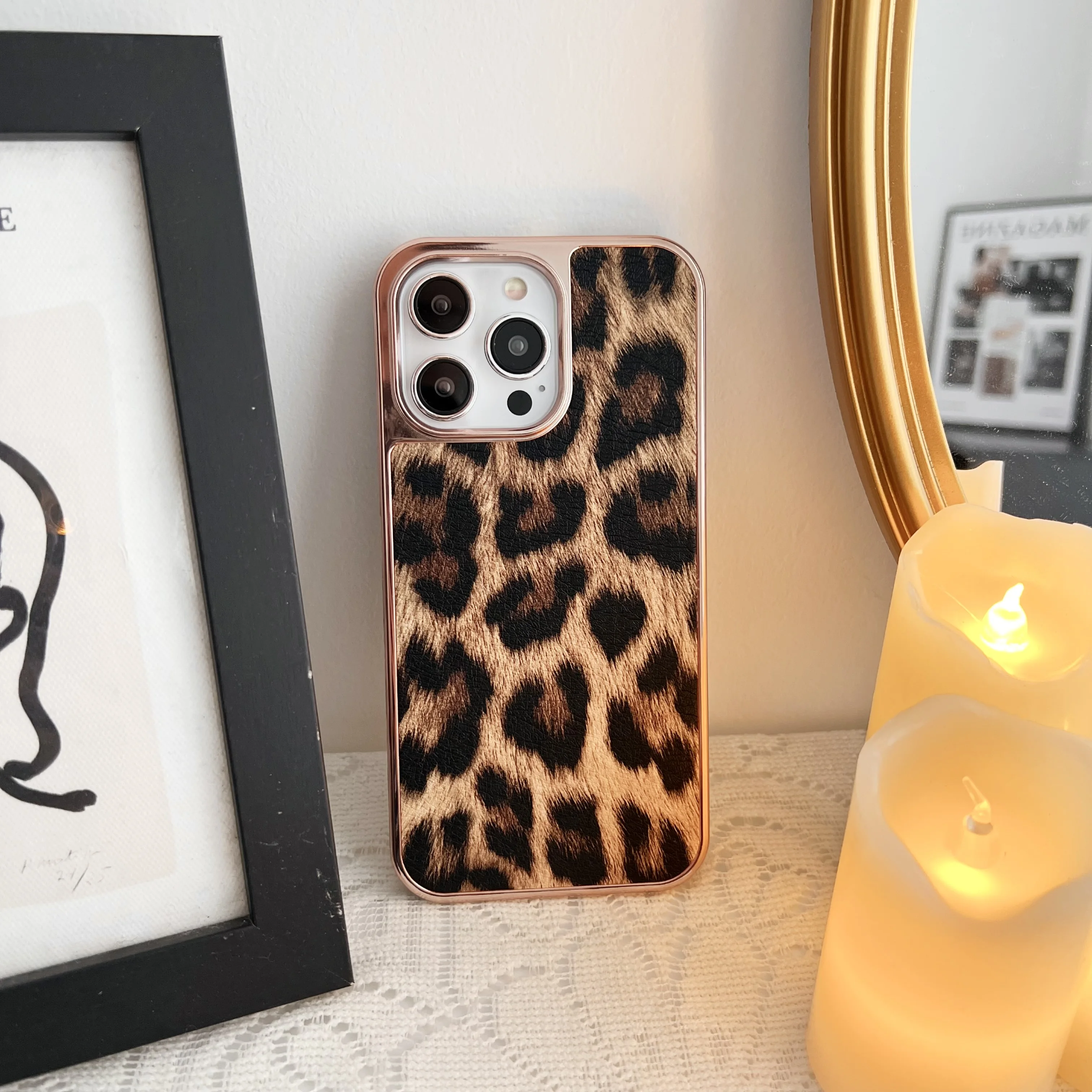 

Новый чехол для телефона с леопардовым принтом для iPhone 16 Pro Max, стильный ударопрочный защитный чехол из искусственного материала, устойчивый к отпечаткам пальцев