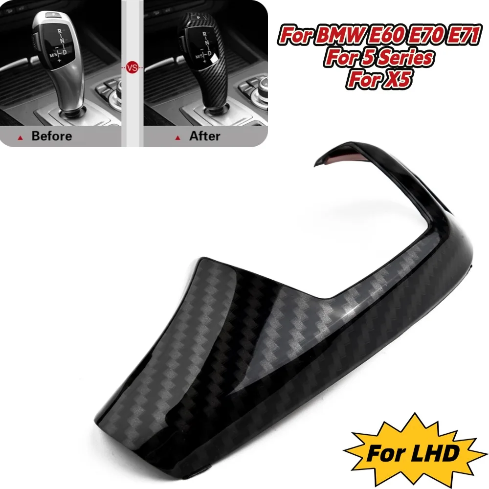 

1Pc Cars Gear Shift Knob Cover Trim for BMW E60 E70 E71 5 Series for X5 for X6 for Left Hand Drive Car Interior Decorative Cover