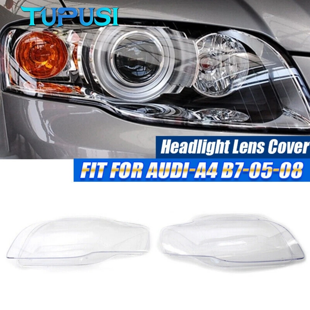 

Front Headlight Lens Cover 1Pair Transparent Lampshade Clear Headlamp Cover Shell For Audi A4 B7 S4 RS4 2006 2007 2008