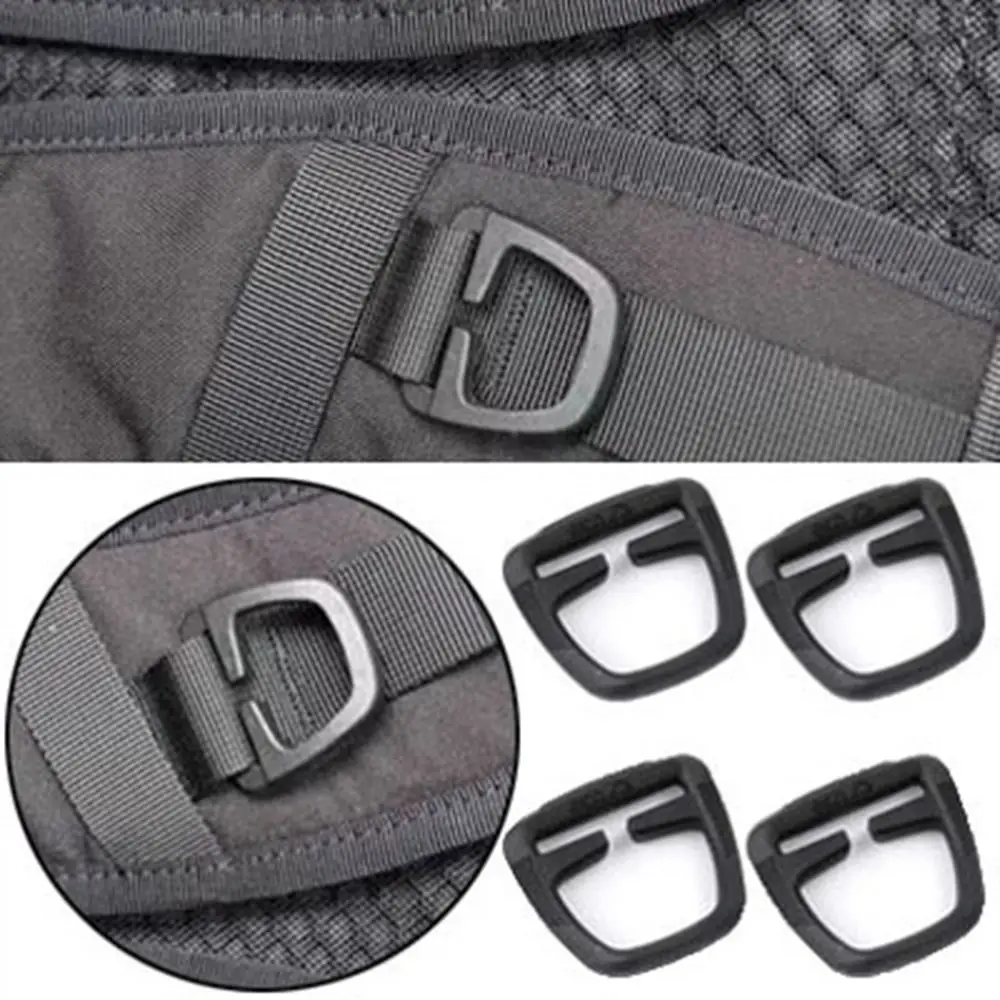 4pcs High Quality Black Webbing Strap Buckle 15/20/2538mm Plastic Slider Fastener Release Hook Sport Bag Parts