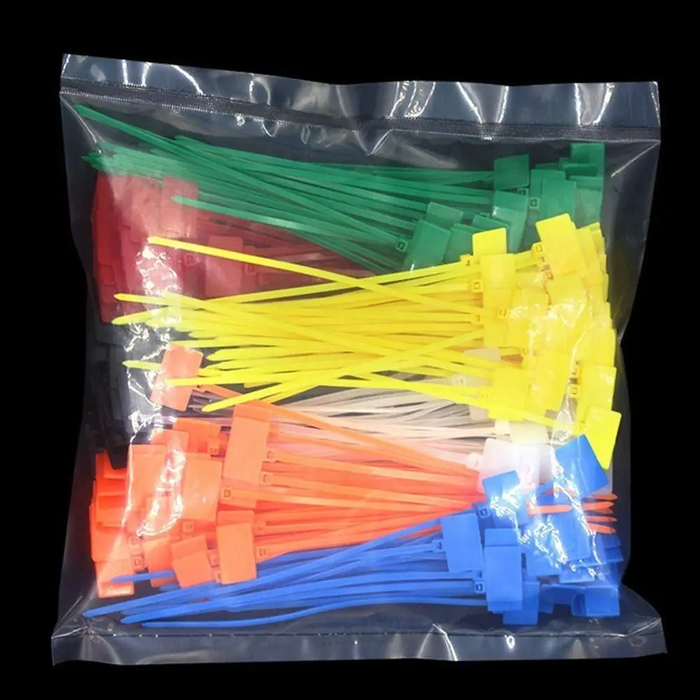 100Pcs New Colorful Cable Ties Self-locking Mesh Wire Labels Zip Ties Cable Winder for Home Office