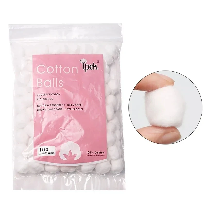 100PCS Nail Art Cotton Balls Nail Polish Remover Cleaning Tool UV Gel Nail Tips Cleaner Manicure Accessories
