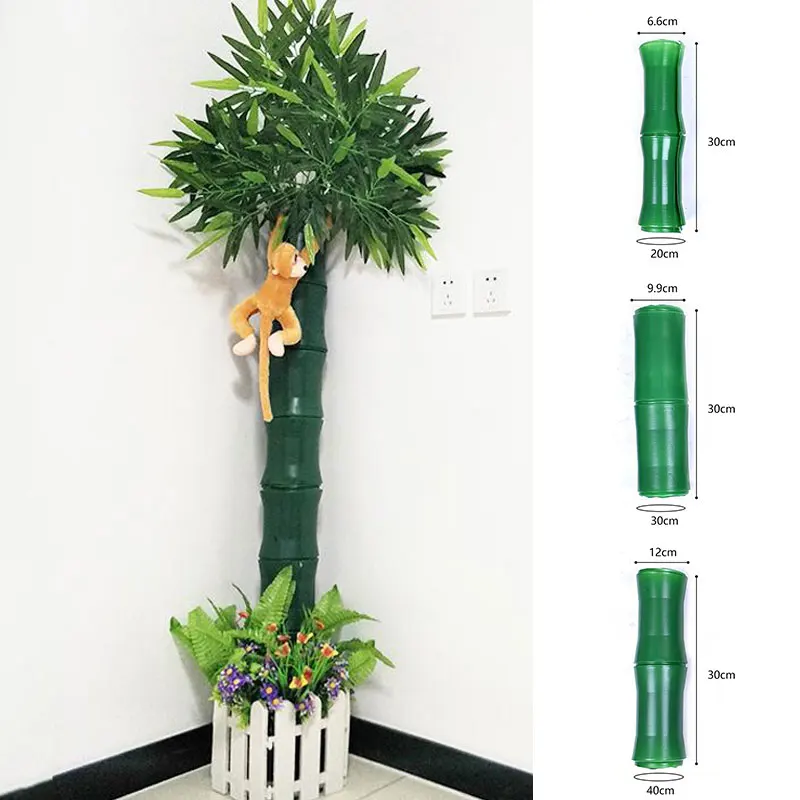 Simulation Bamboo Bark Tube Green Plastic Artificial Bamboo Air Conditioning Heating Gas Pipe Decorateion Office Home Supplies