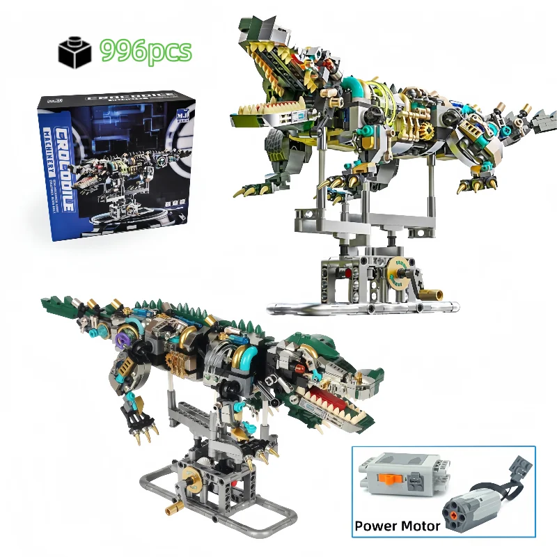 

Механические модели из крокодиловых животных с подставкой и силовым двигателем, подарок, рождественские подарки на день рождения, игрушка