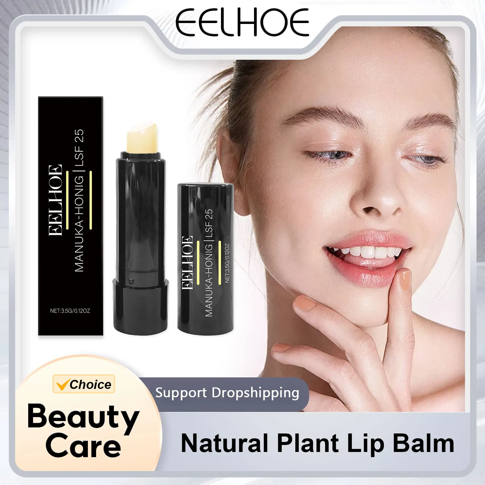 Naturalny roślinny balsam do ust Nawilżająca baza pod szminki Cute Girl Plump Lip Vitamin E Głęboko nawilżający Łagodzi suchość Produkt do pielęgnacji ust