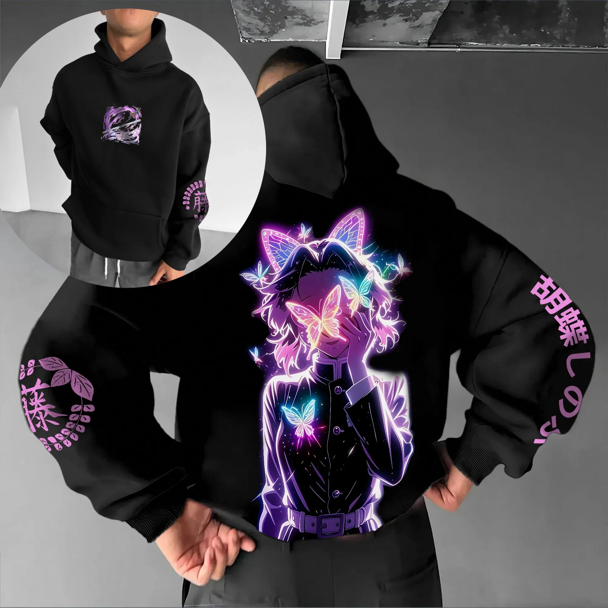 

Demon Slayer Parent-child Clothing Autumn and Winter Japanese Hotblooded Animation Classic Character Hoodie Men's and Women's