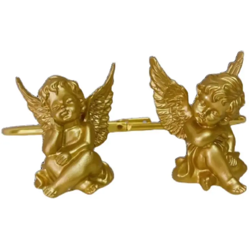 No punching angel curtain hook French brass color vintage light luxury living room bedroom wall hook small red book
