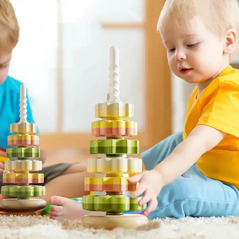 Jouets à Empiler Sensoriels Colorés pour Bébés de Plus de 12 Mois