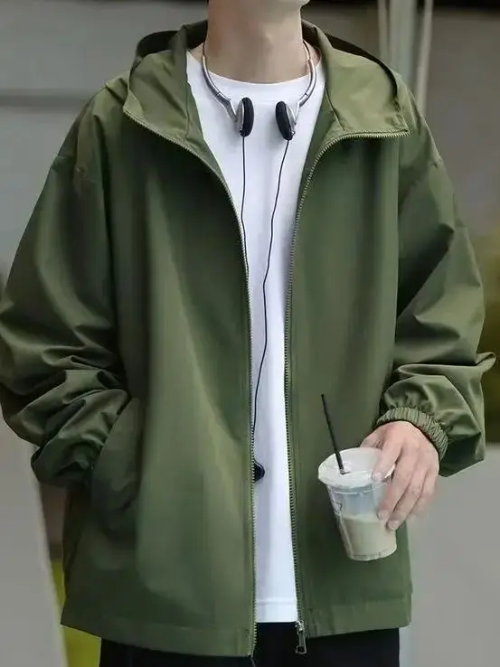 

Men's Jacket 2025 Waterproof Windbreaker Hooded Outdoor Hiking Travel Coat Hunting Lightweight Breathable Windproof Sports Coat