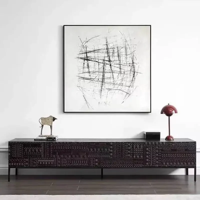 Premium Adjustable Spacious Floating Tv Cabinet Black Modern Versatile Storage Tv Cabinet Schrank Wohnzimmer Modern Furniture