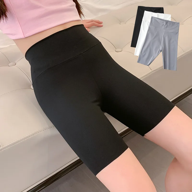 

Girls Knee Length Leggings Kids Tight Pants Summer Solid Color Trousers Cotton Sports Leisure Children's Shorts For Teens Girl