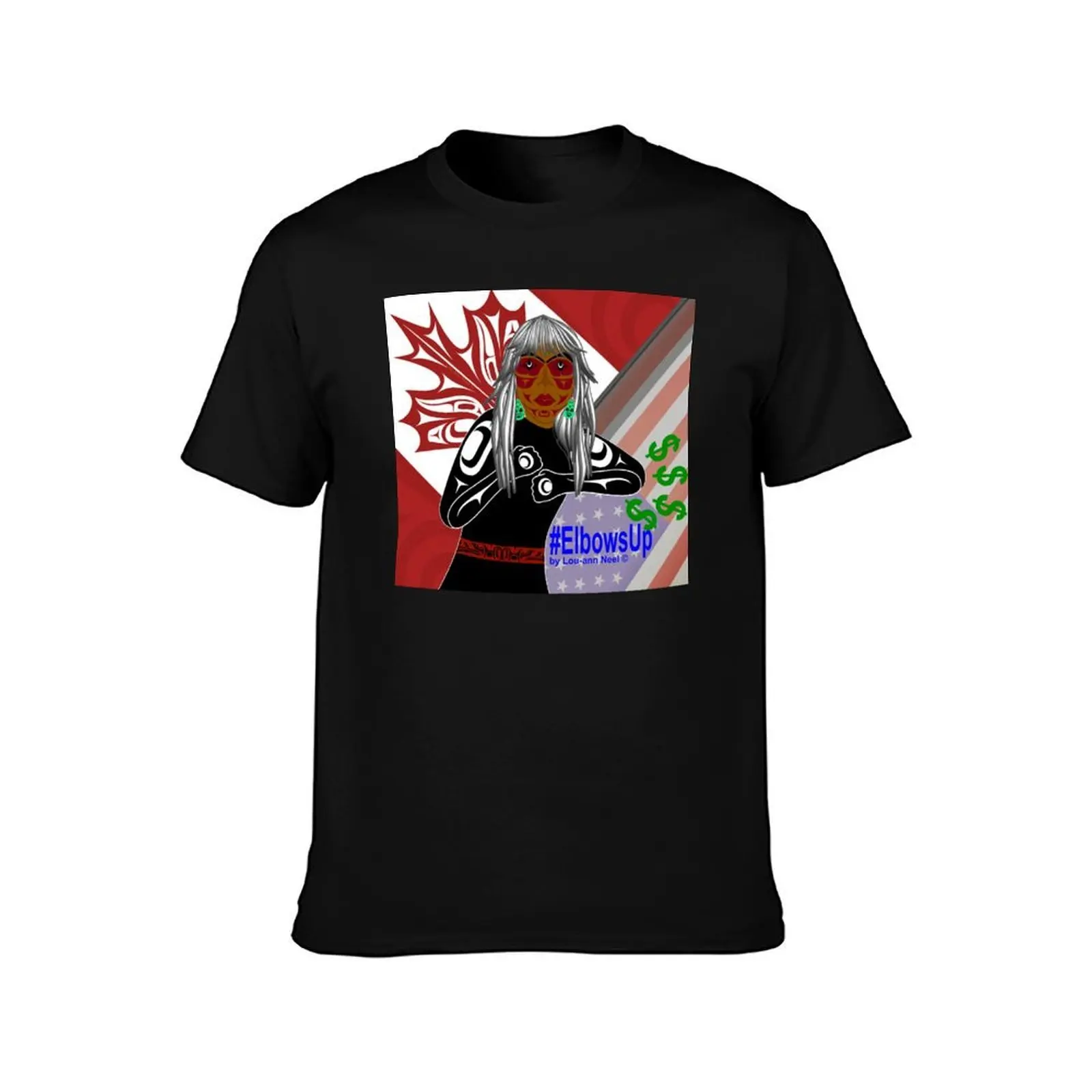 Elbows Up T-Shirt Simple Line Art Print Tee T-Shirt
