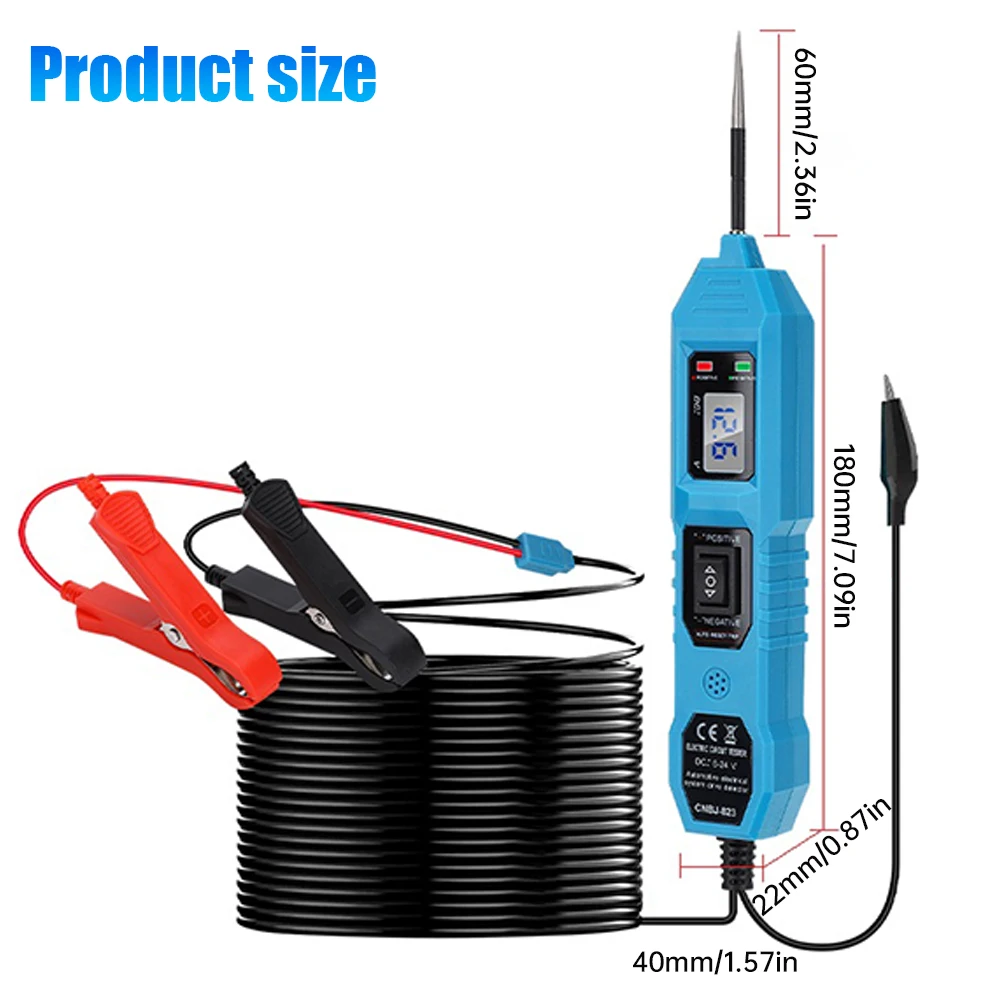 3.5-36V Automotive Electric Circuit Tester Car Electrical System Tester Voltage Power Probe Kit with LED Light Diagnostic Tool