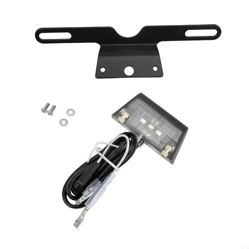Compact License Plate Tail Light with Bracket Tail Light with License Plate Holder Aluminum License Rack for Motorcycles D7YA view 2