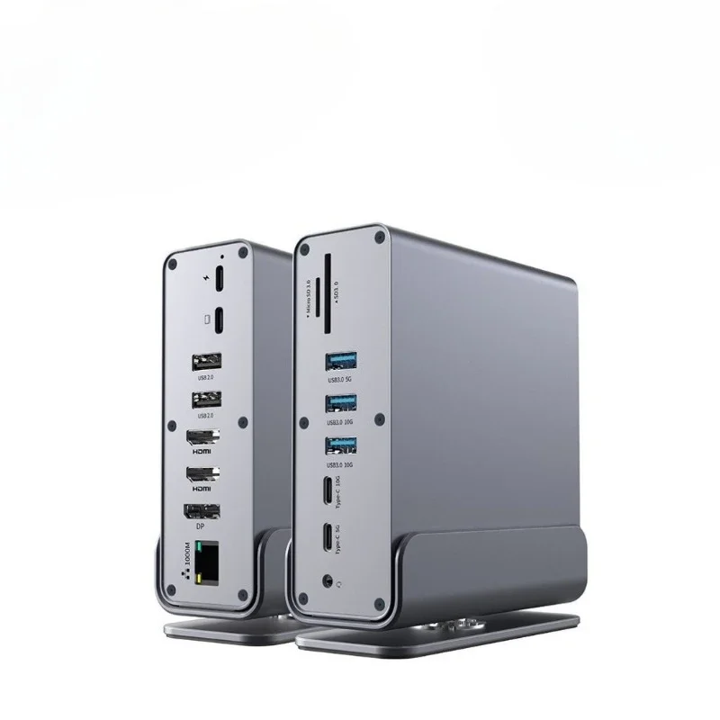 

Docking station 15-in-1 compatible, desktop vertical USB multi-interface splitter