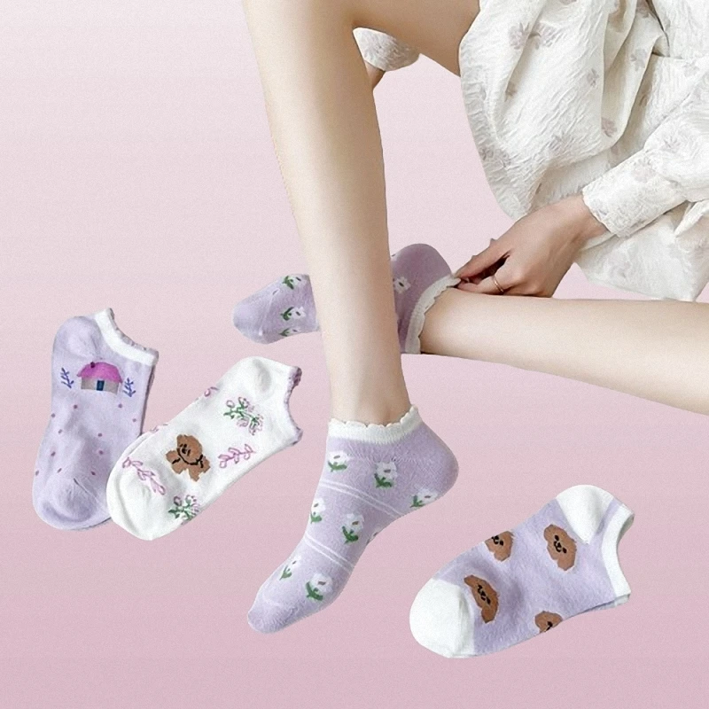 Chaussettes Bateau Minces et Confortables, Tendance, Invisibles, Mignonnes, Respirantes, Bouche Peu Profonde, pour Femme, 5/10 Paires, Nouvelle Collection