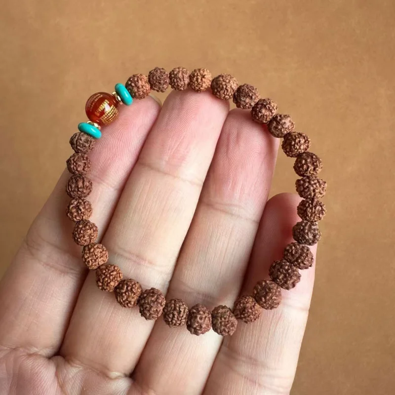 Natural Women's Small Jingang Bodhi Single-Wrap Bracelet Original Seed Buddha Beads Hand Toy Bracelet Crafts Hand Toy Pliable Te