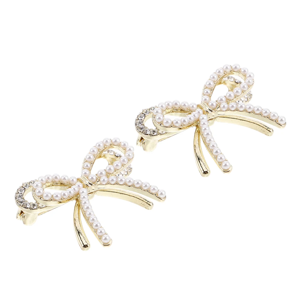 

2 Pcs Bow Brooch Bride and Groom Mother's Day Accessories for Girls Pin Bridegroom