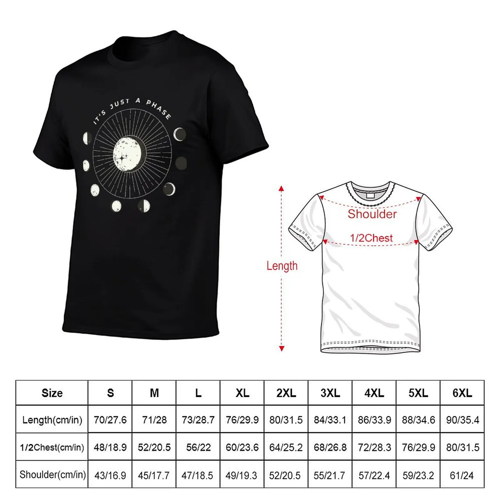 It's Just A Phase Astrology Circular Moon Phase T-Shirt luxury t-shirt anime figures valentines clothes Short sleeve tee men