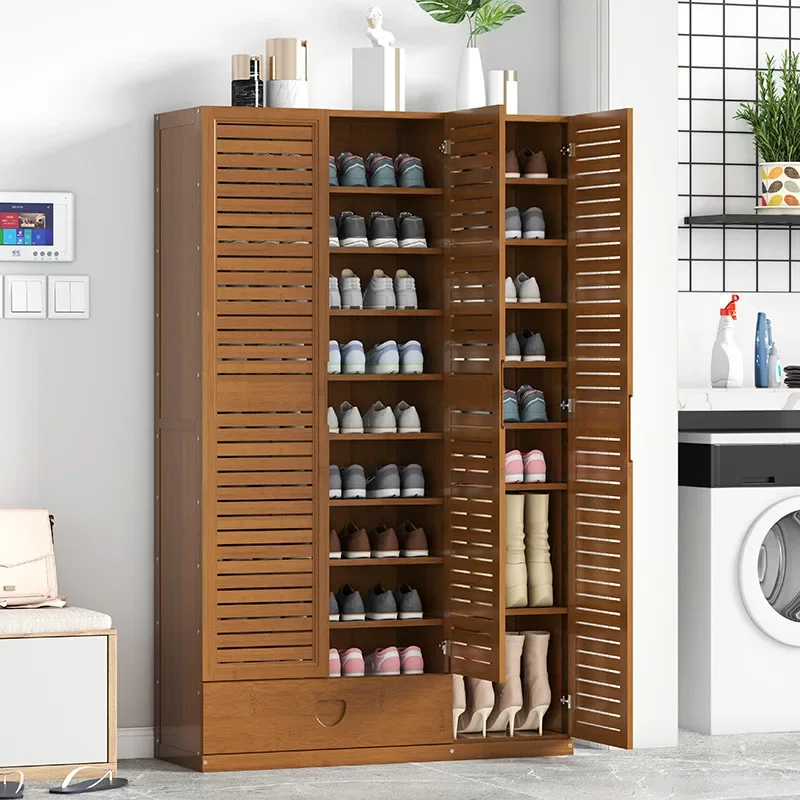 Bamboo Shoe Cabinet Household Free Shipping Display Shoe Rack Storage Organizer  Furniture