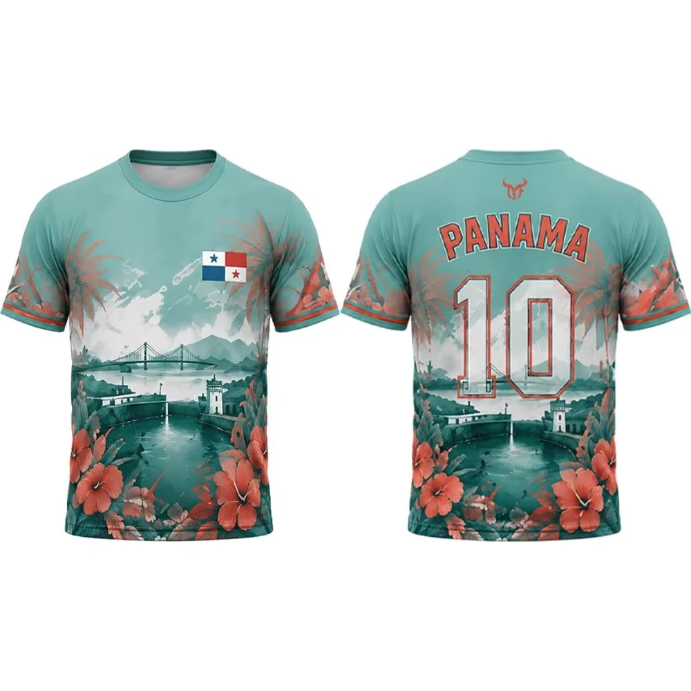 2026 Panama Flag 3D Printed T-shirt 2026 Panama Outdoor Sports Soccer Training Jersey Unisex Quick Dry Matching Family Outfits