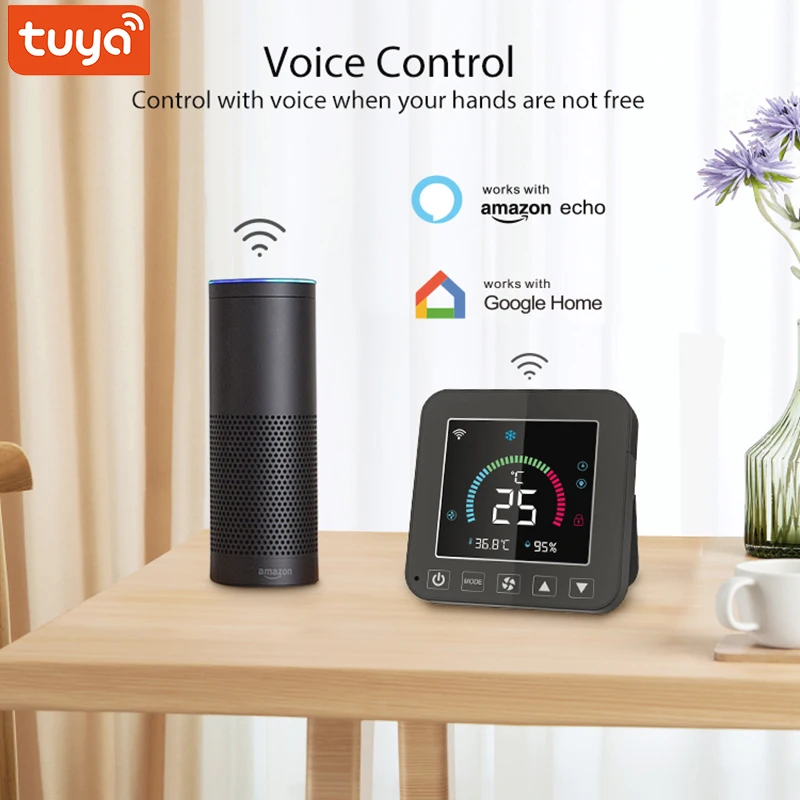 Tuya Smart WiFi IR Air Conditioner Thermostat Intelligent Linkaged With Temperature Sensor Via Alexa Google Home Smart life App