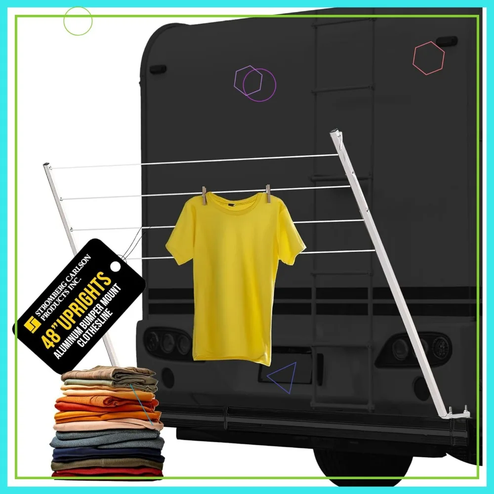 

48" Aluminum Foldable Travel Drying Rack for RV Bumper, Camper, and Outdoor Use with 84" Hanging Space