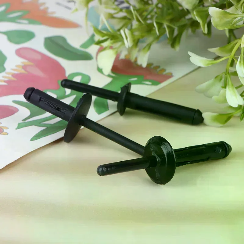 10Pcs Black Plastic Rivet Clip Retainer Fastener Blind Rivets Head Break Mandrel Blind Nail Rivets For Auto Accessories