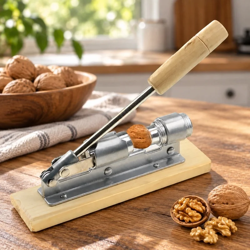 Durable Stainless Steel Manual Nutcracker Tool for Fast Cracking of Walnuts and Other Produce