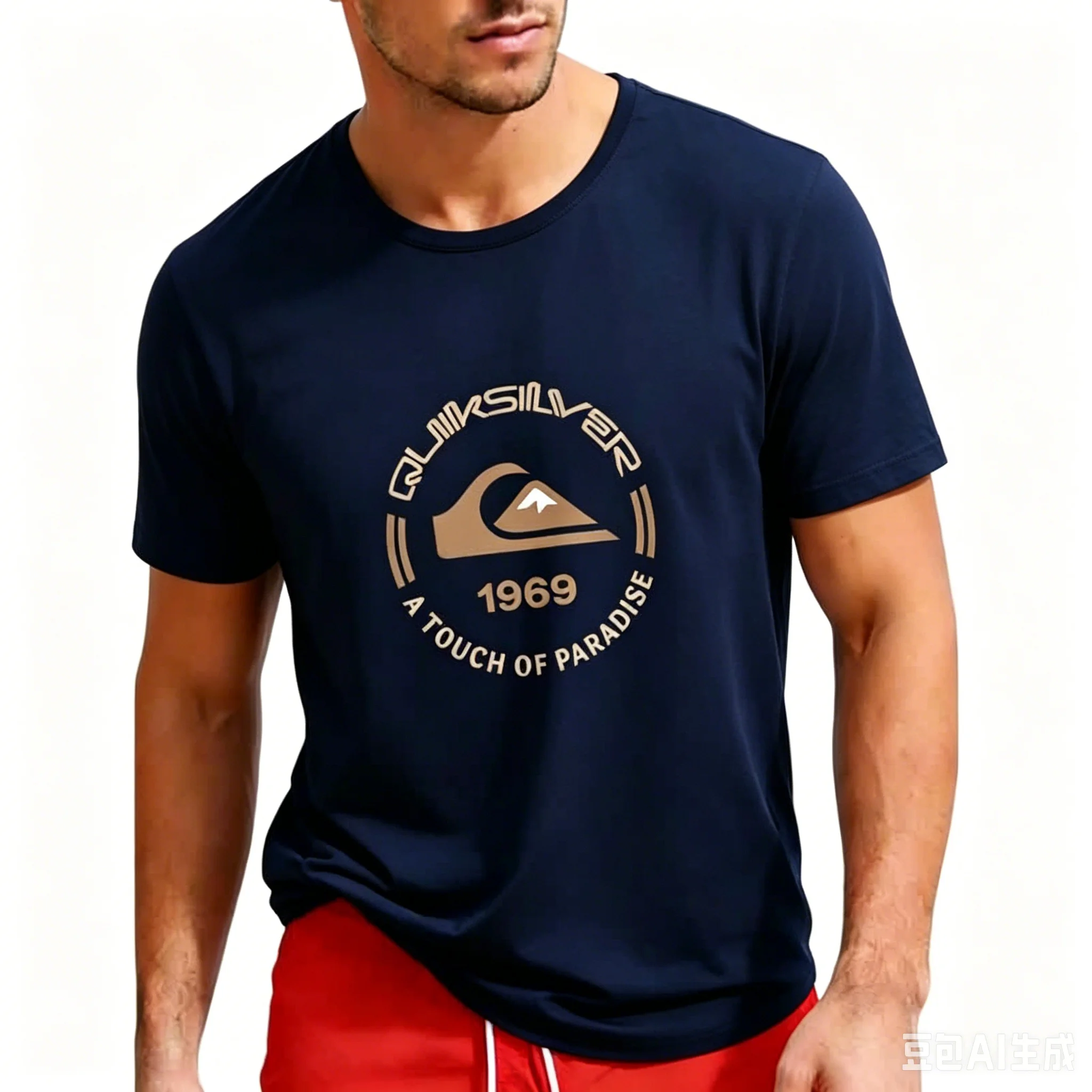 Fashion new Men's Quiksilver 1969 Logo Print Men's T-shirt Summer lightweight and breathable Casual
