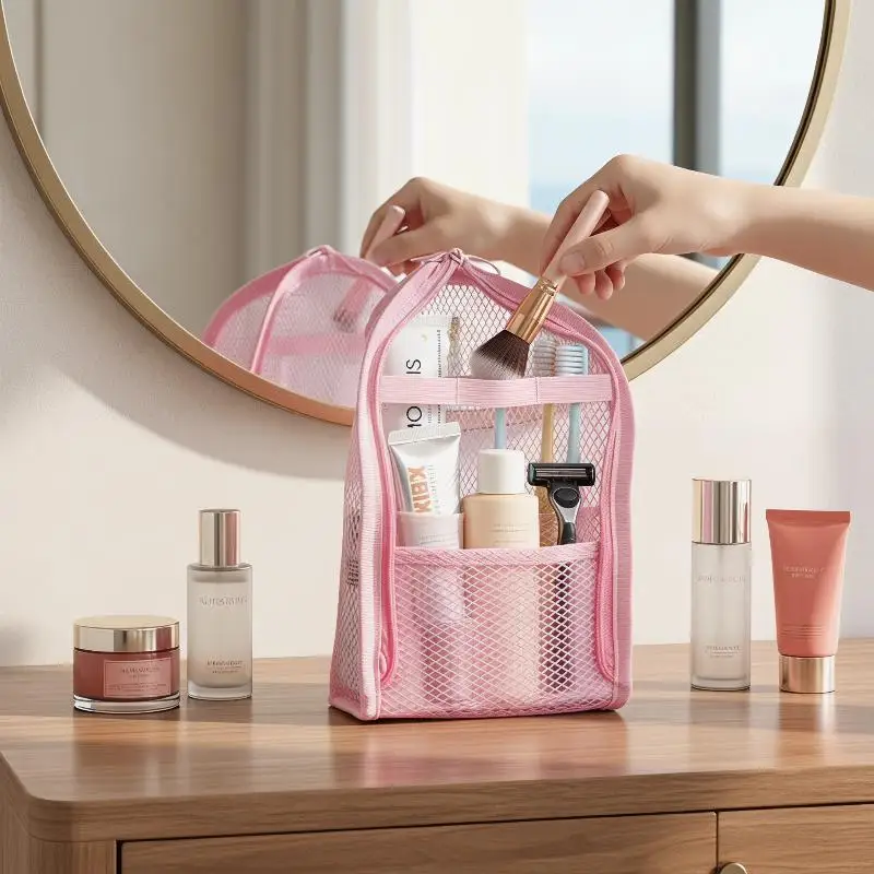 Travel Cosmetic Bag with Large Capacity and Waterproof Design for Toiletries