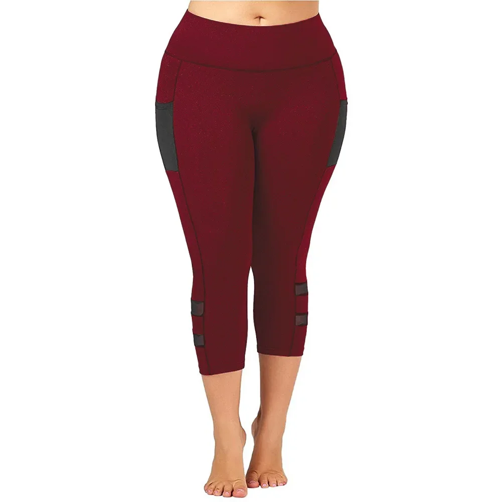 Plus Size Dames Yoga Broek Kalf Broek Casual Fitness Leggings Slanke Potlood Broek Running Sportkleding Hoge Elastische Taille Leggings