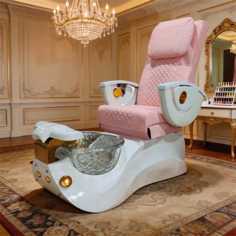 Electric Massage Spa Fiberglass Bathtub with Whirlpool Jet System for Commercial Foot Chair Wholesale Deluxe European Design