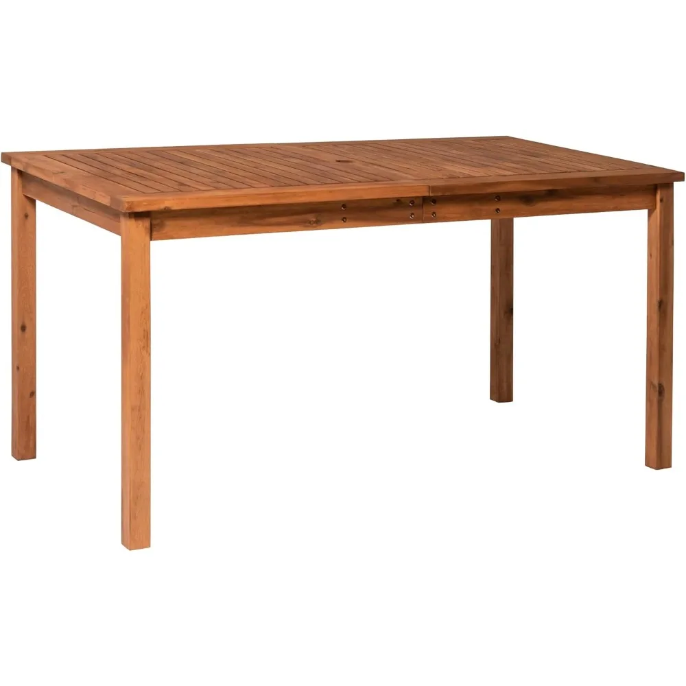 

Dominica Contemporary Slatted Outdoor Dining Table, 34 Inch