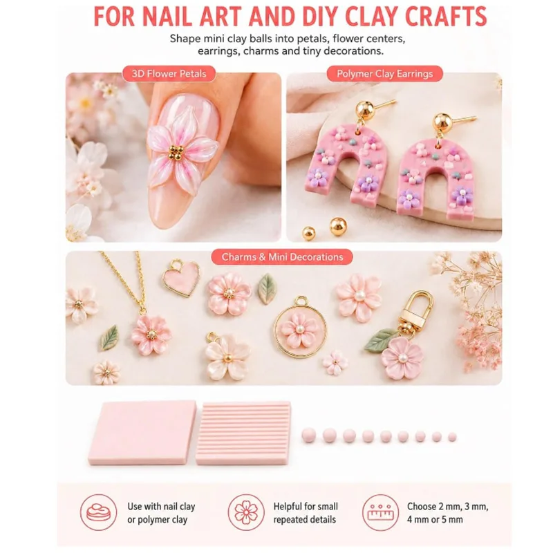 Bead Roller Clay Ball Maker 3D Clay Ball Maker Clay Gel Ball Maker Tool Soft Ceramic Roller Tool For Making Earrings Jewelry