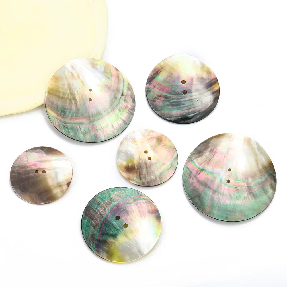 1PC Natural Shell Button Black Mother of Pearl 2 Hole Round Buttons DIY Sewing Scrapbook Accessories Crafts Garment Decorations