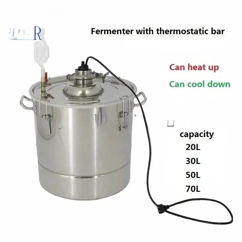 

Высококачественный ферментер для вина из нержавеющей стали с термостатическим стержнем 20 л/30 л/50 л/70 л бочонок для домашнего пивоварения