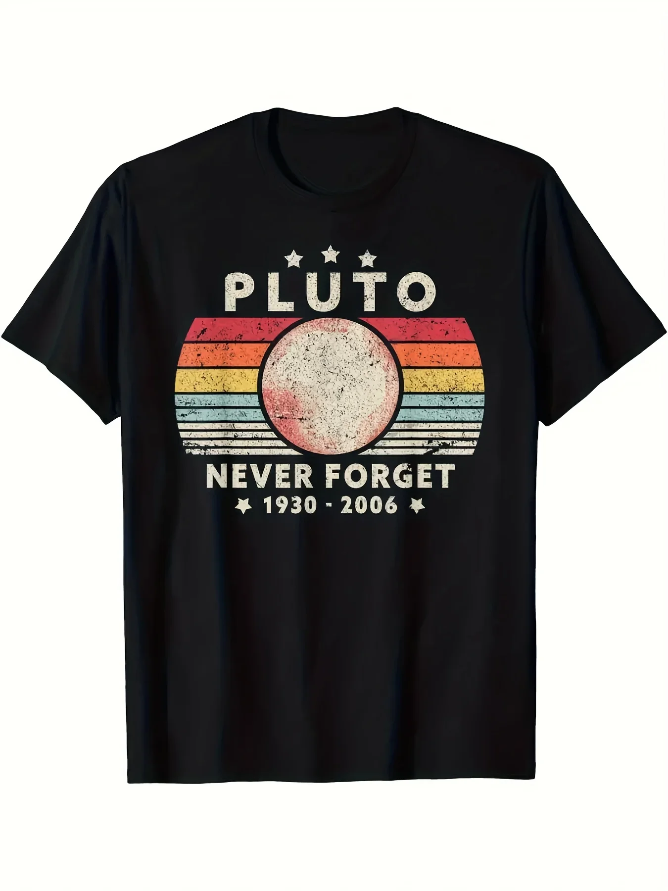 Letter PLUTO Print T-Shirt Summer Men's Tracksuit O-Neck Short Sleeve Pullover Breathable Sportswear Harajuku Fashion Streetwear