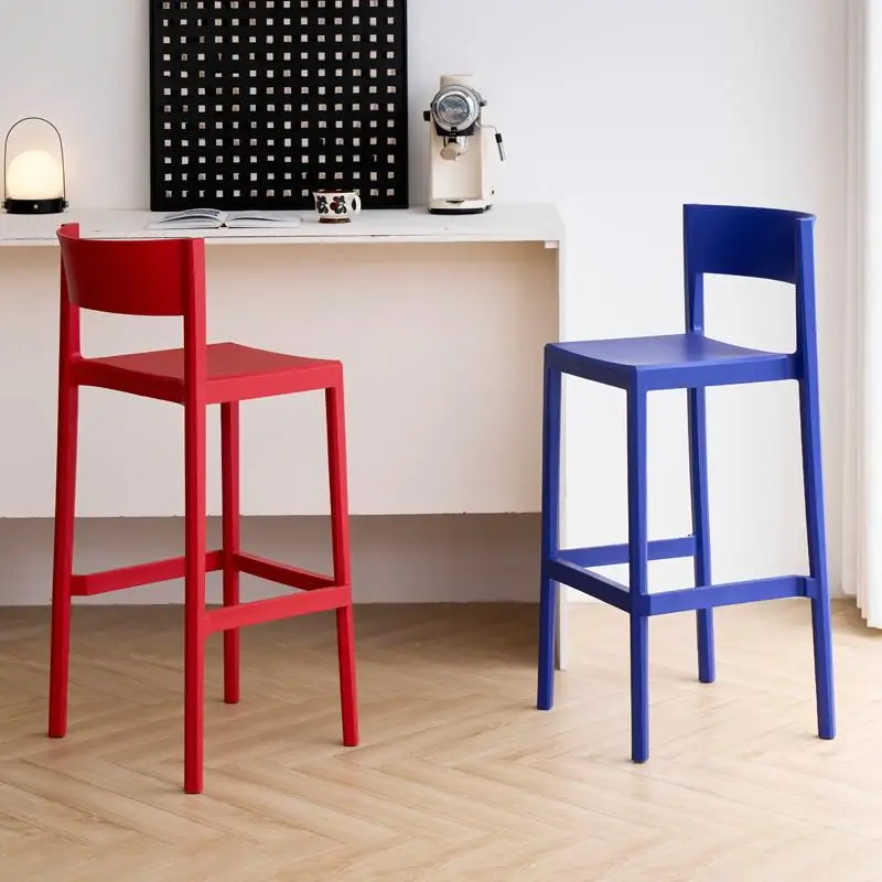 

Unique Modern Design Bar Stools Island Sturdy Nordic Ergonomic Backrest High Chairs Party Relaxing Restaurante Muebles Furniture