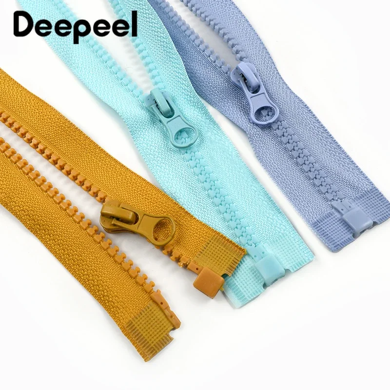 5Pcs 5# Colored Resin Zipper 40-120cm Open-End Zips for Sewing Clothes Coat Decorative Zip Bag Zipper Repair Kit DIY Accessories