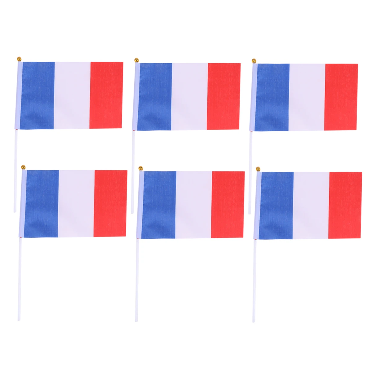 

20 Pcs Hand Waving Flag Decorations Held Small Miniature French Flags Stick Banner of Country