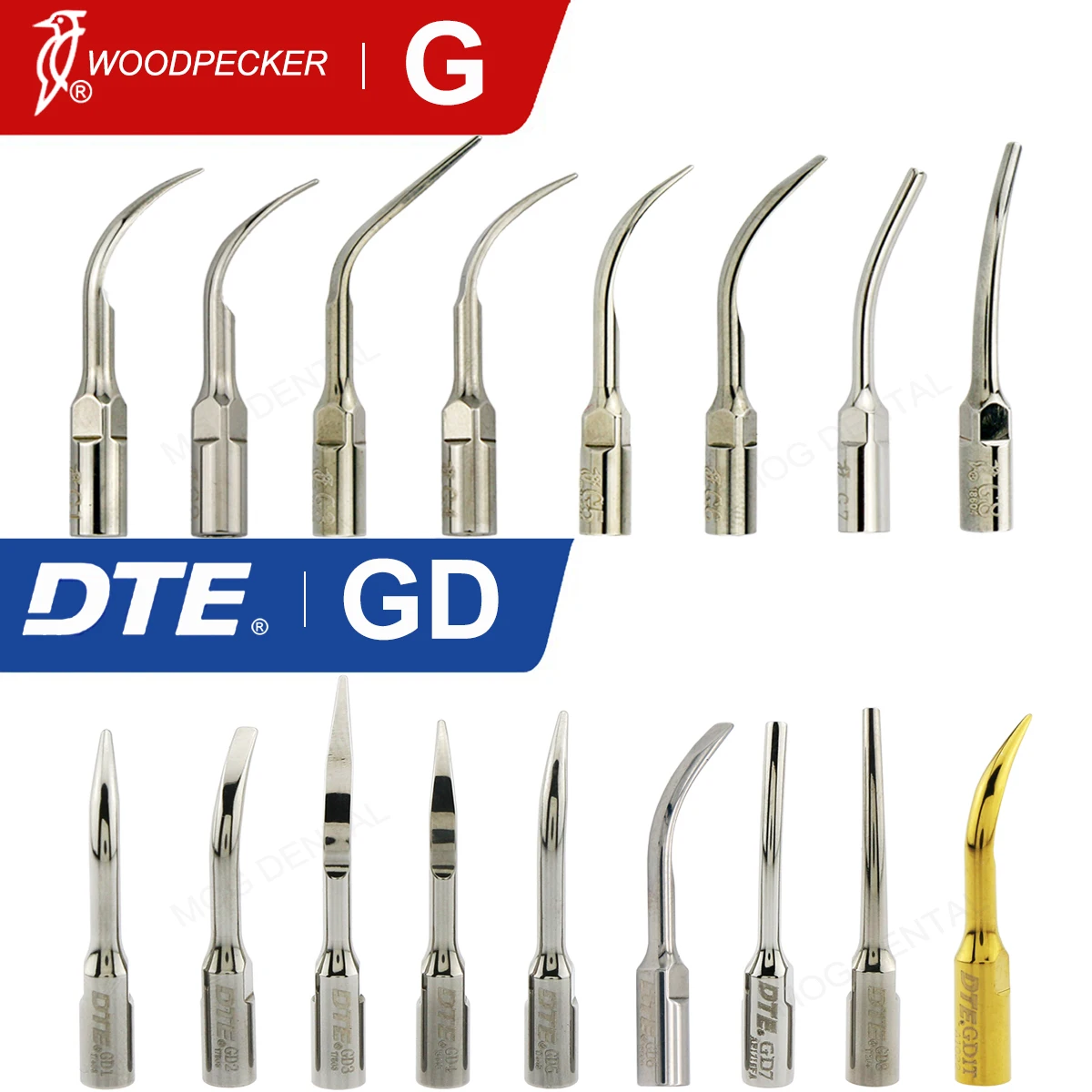 Woodpecker DTE Dental Ultrasonic Scaler Scaling Tips Cavity Preparation G/GD Fit EMS NSK SATELEC MECTRON Handpiece