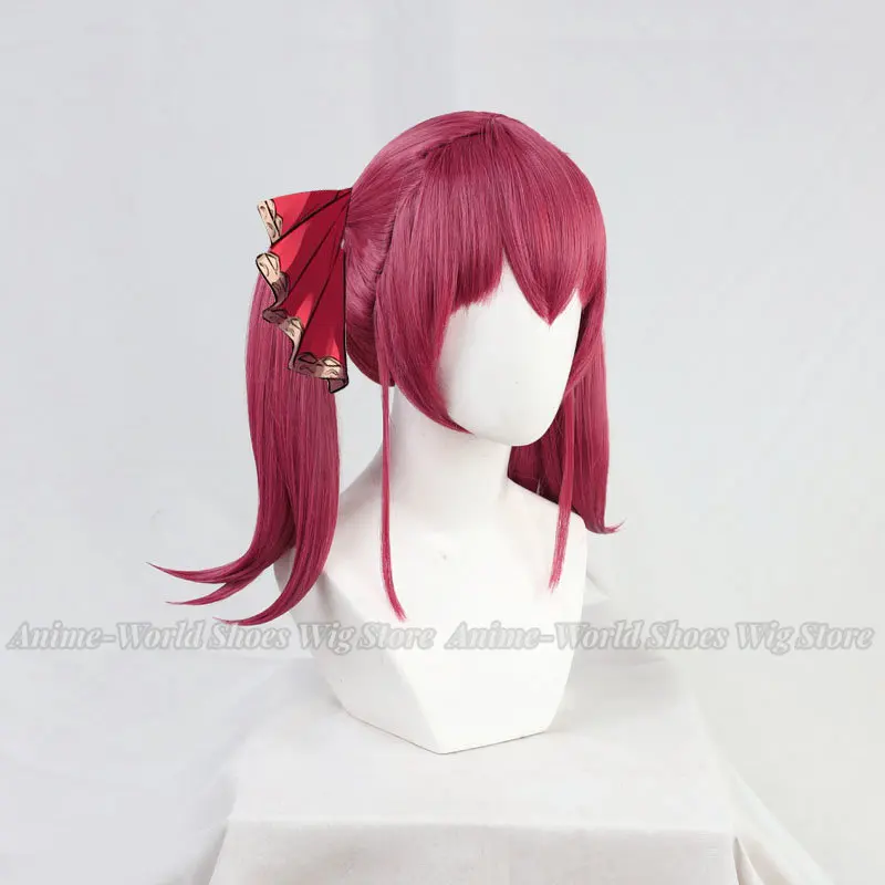 VTuber Houshou Marine Wig Hololive Girls Youtuber Cosplay Long Straight Ponytails Synthetic Hair Role Play + Wig Cap