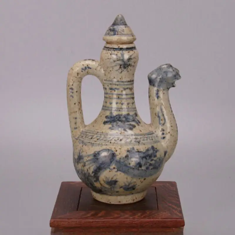 

Ming Blue and White Chicken Head Pot Antique Porcelain Collection Ornaments
