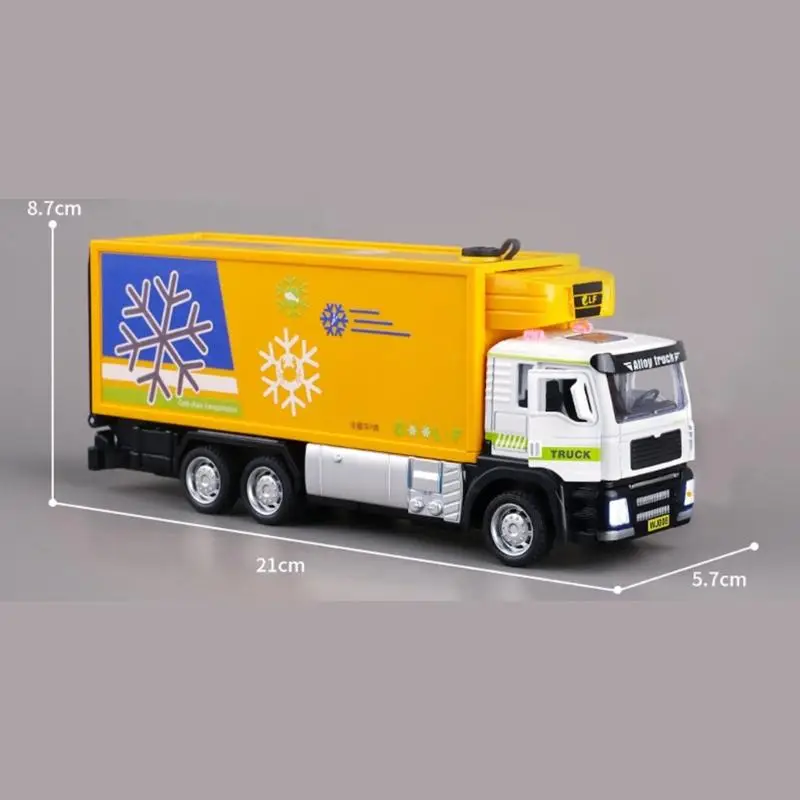 Brinquedo caminhão refrigerado liga para crianças com design realista e material não tóxico seguro A2UB